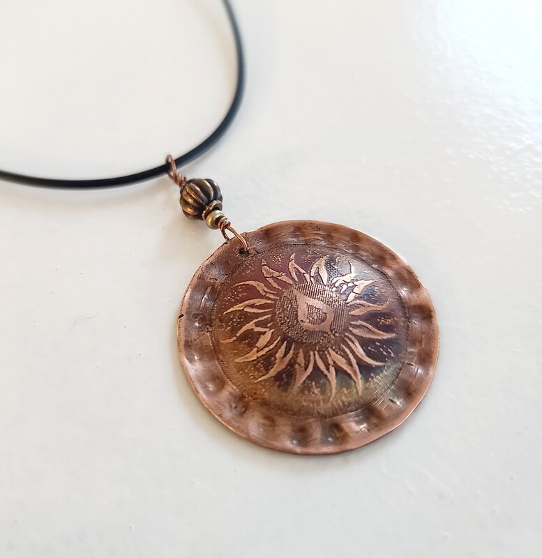 Etched Copper Necklace: Exquisite and Unique Designs: Free Shipping